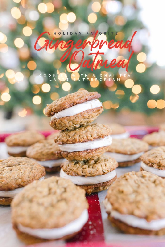 Gingerbread Oatmeal Cookies with Chai Tea Latte Filling