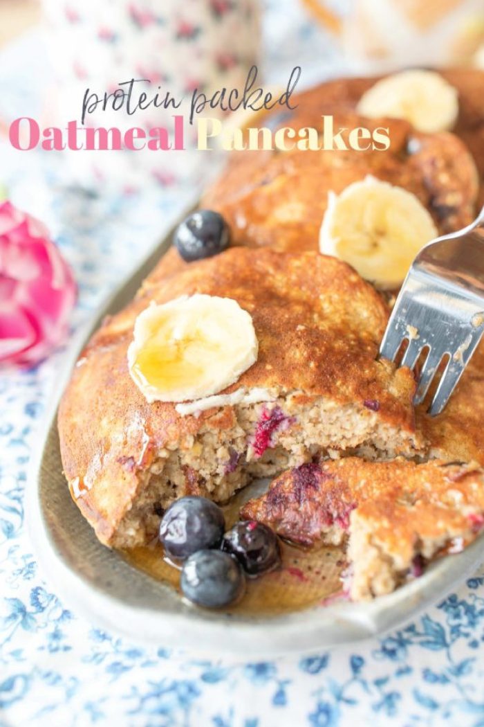 Protein Packed Blender Oatmeal Pancakes | Low Sugar
