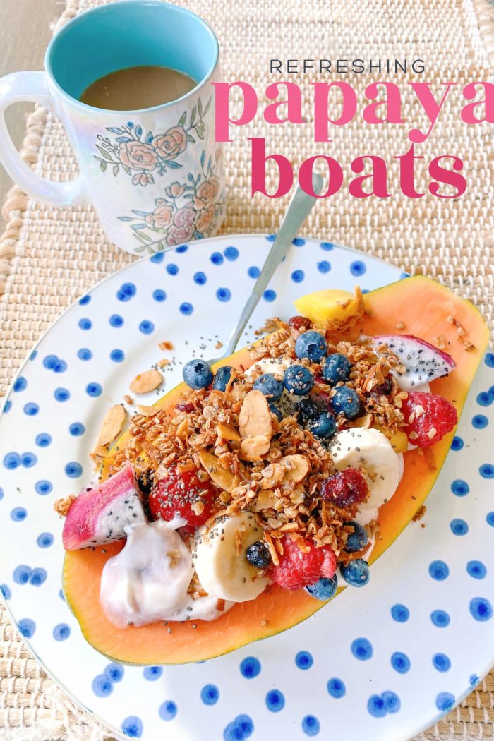 Yogurt Papaya Boats With Homemade Crunchy Granola