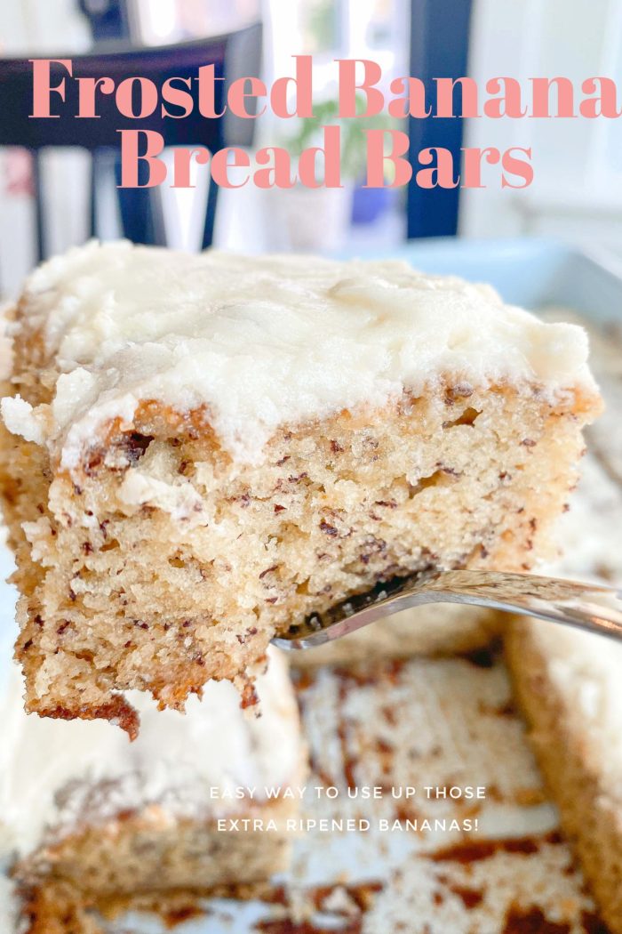 The BEST Frosted Banana Bread Bar Recipe!